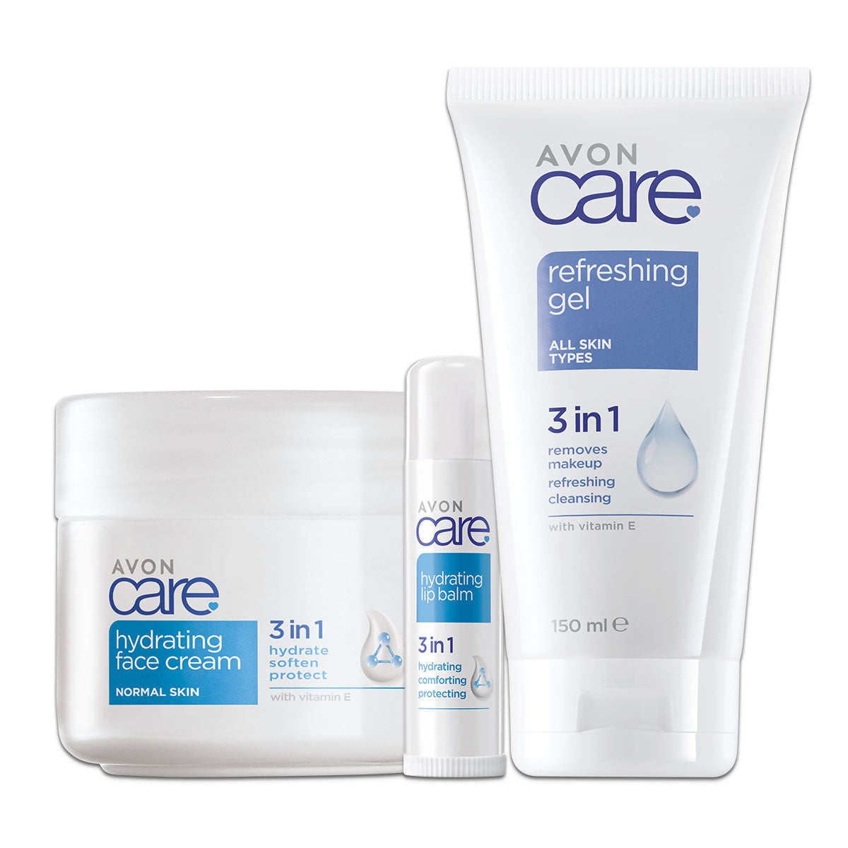 Lot Avon Care Moisturiser + Balm + Wash